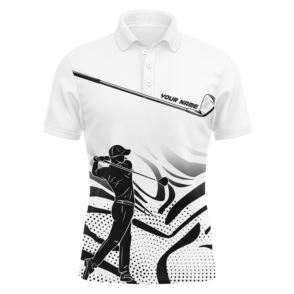 Caro Black and White Golf Men's Golf Polo Shirt, Golfing Apparel, Mens Golf Gift, Funny Golf Shirt
