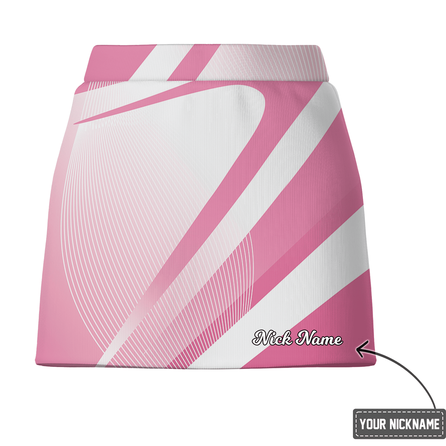 Personalized Women's Pink White Dynamic Abstract Golf Skort M3634 additional image 2