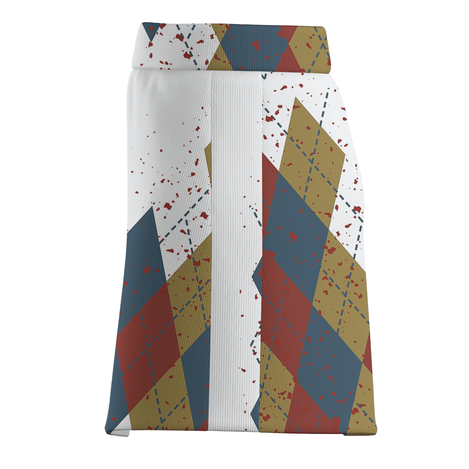 Personalized Women's White Distressed Argyle Blue Khaki Red Golf Skort U3648 additional image 3