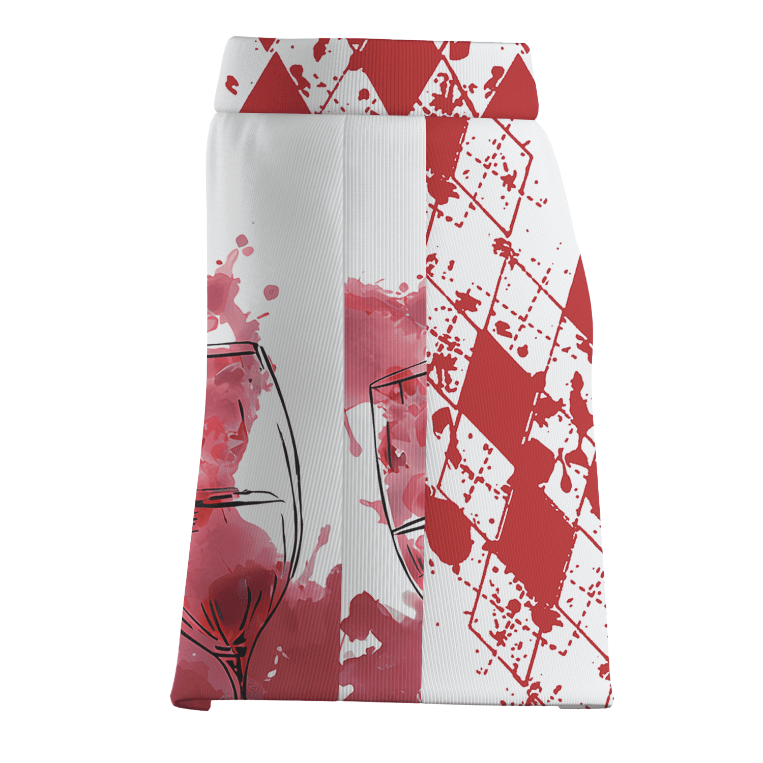 Personalized White & Wine Argyle Glass Print Women's Golf Skort Z5074 additional image 3