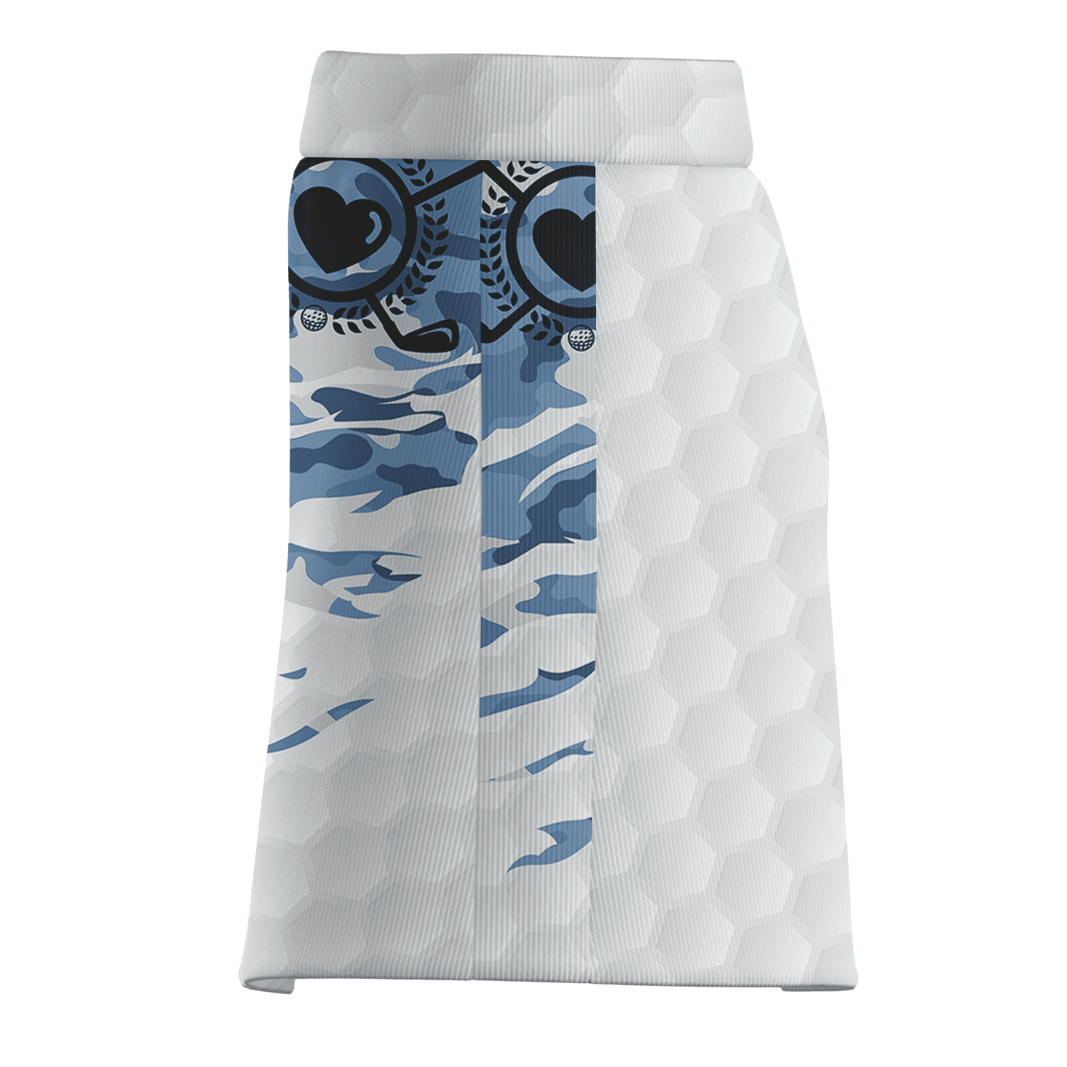 Personalized Women's White Blue Abstract Athletic Golf Skort with Golf Ball Dimple Design H9288 additional image 3