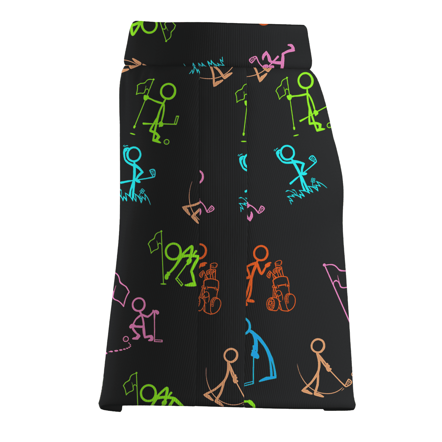 Personalized Women's Black Colorful Golf Stick Figure Print Golf Skort J9892 additional image 3