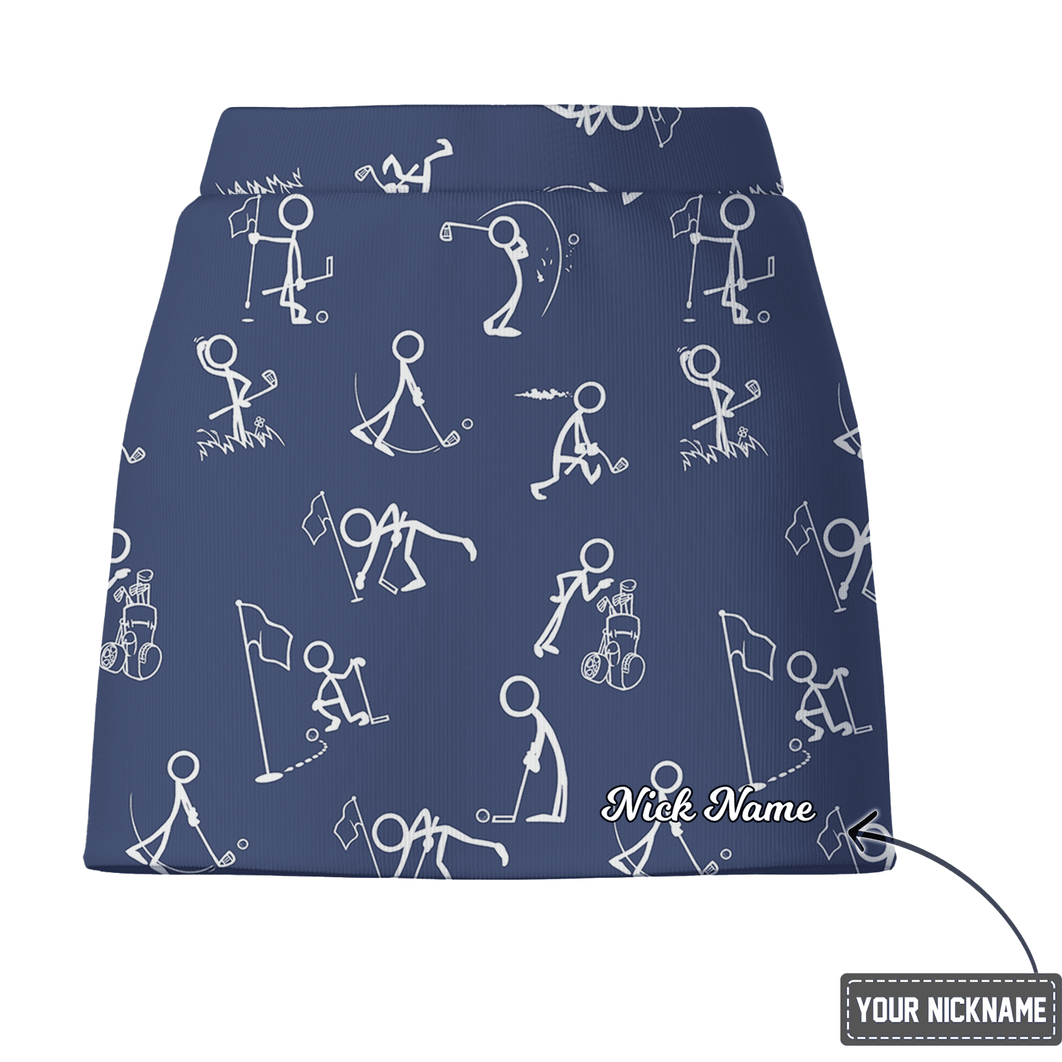 Personalized Women's Slate Blue Golf Skort with Stick Figure Golfer Print N5975 additional image 2