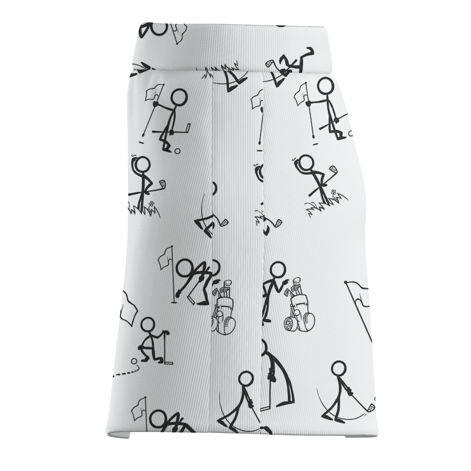 Personalized White Stick Figure Golfer Print Women's Athletic Golf Skort D6883 additional image 3