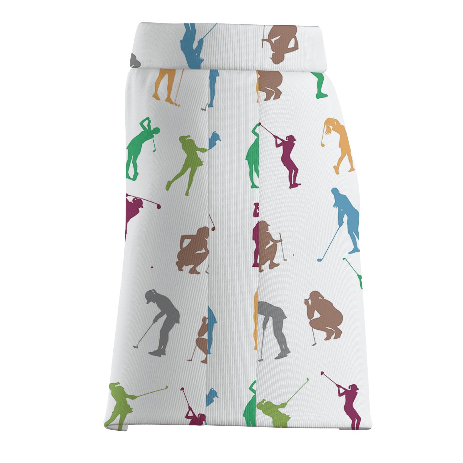 Personalized White Multi-Color Golfer Silhouette Women's Golf Skort T1287 additional image 3