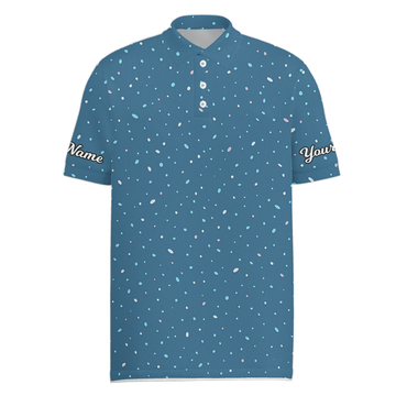 Custom Blue Pastel Dot Personalized Golf Polo for Men N4128 main image - Men Polo S