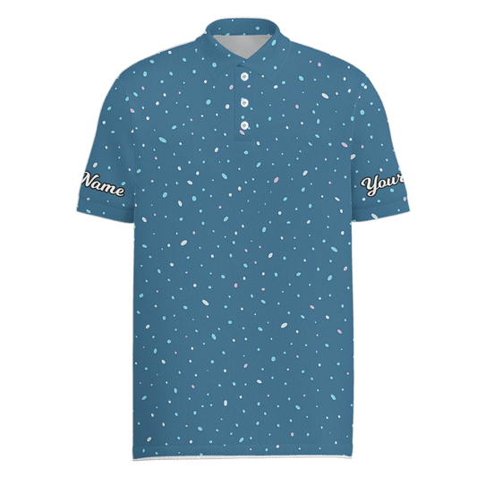 Custom Blue Pastel Dot Personalized Golf Polo for Men N4128 main image - Men Polo S