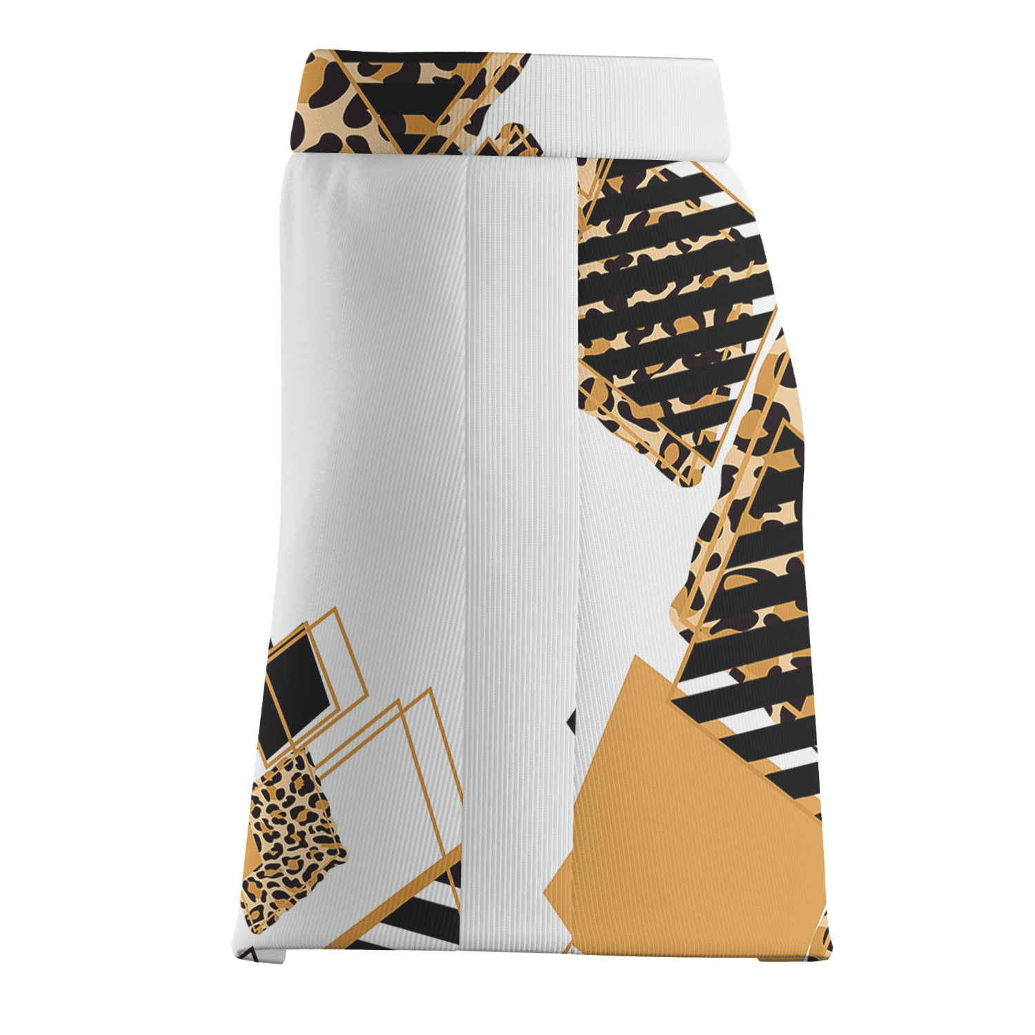 Personalized White Black & Gold Geometric Leopard Print Women's Golf Skort D0962 additional image 3