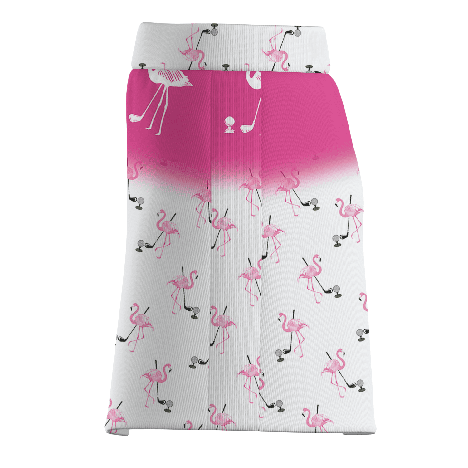 Personalized Women's White & Hot Pink Ombre Flamingo Golf Skort Y0106 additional image 3
