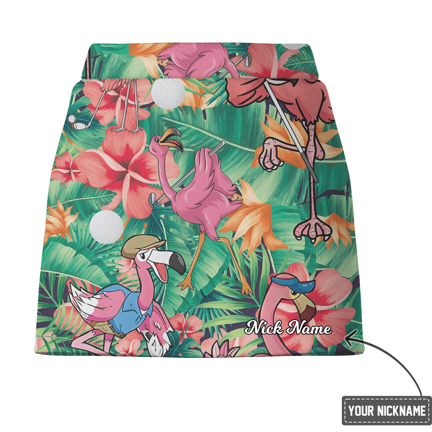 Personalized Women's Vibrant Tropical Flamingo Print Golf Skort O7270 additional image 2