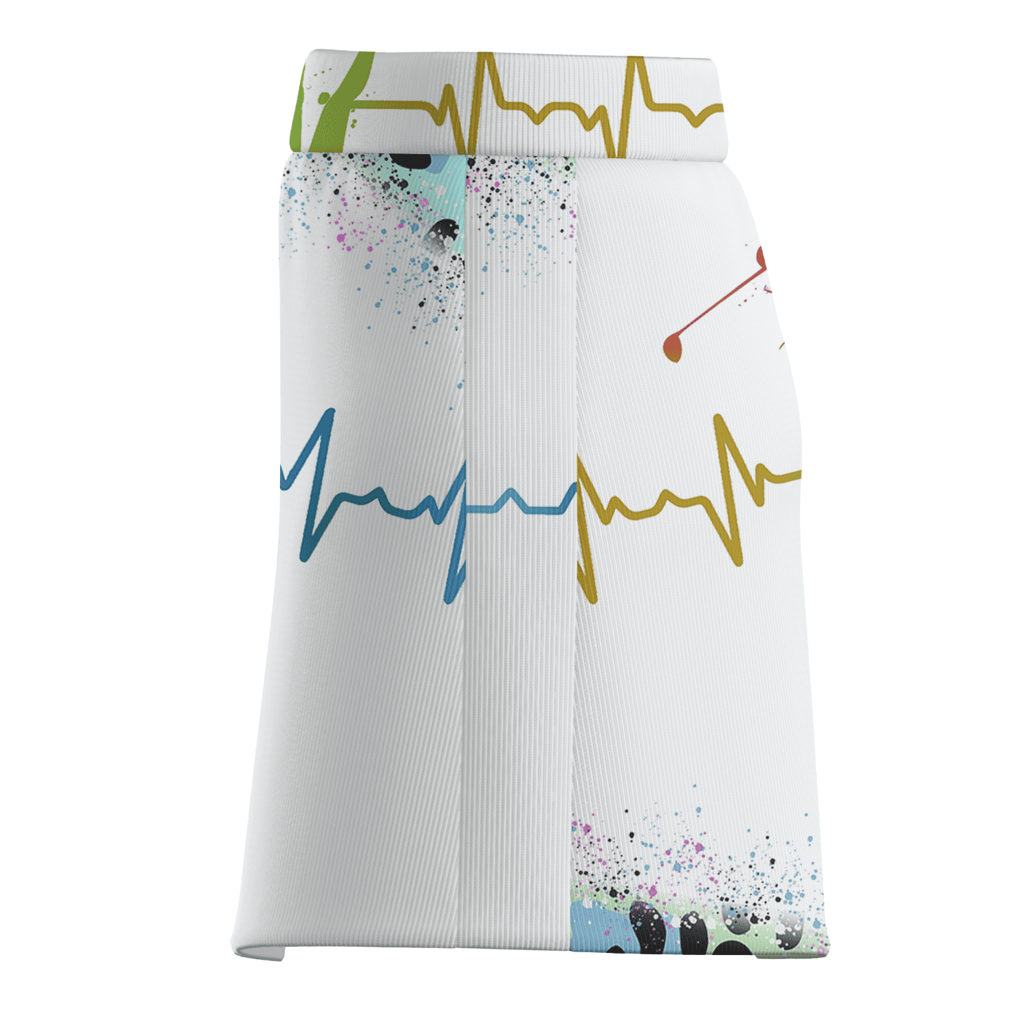 Personalized White Women's Golf Skort, Rainbow Golfer Heartbeat Print R3193 additional image 3