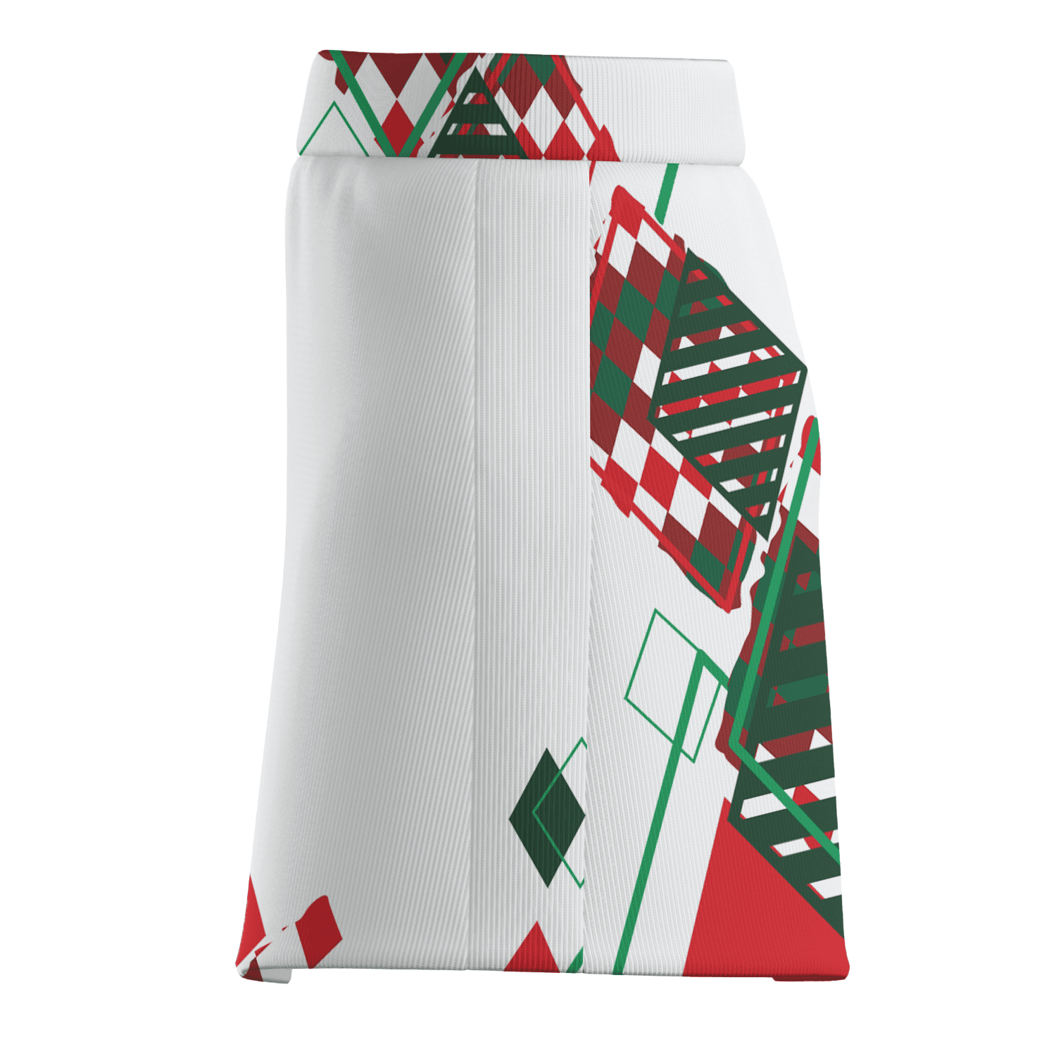 Personalized White Red Green Diamond Print Women's Golf Skort U4187 additional image 3