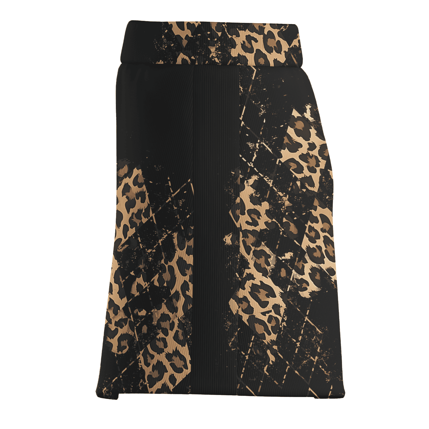 Personalized Black Distressed Leopard Print Women's Golf Skort E4497 additional image 3