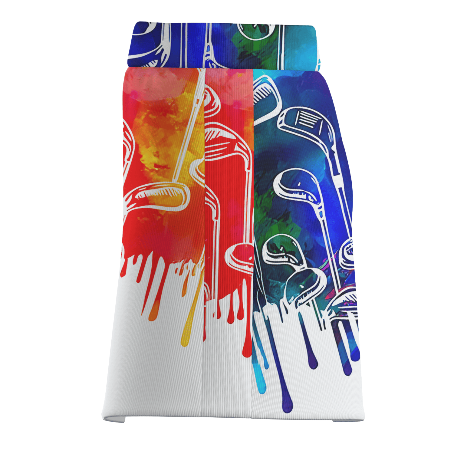 Personalized Women's White Golf Skort - Vibrant Paint Drip Golf Clubs Athletic Print H8787 additional image 3
