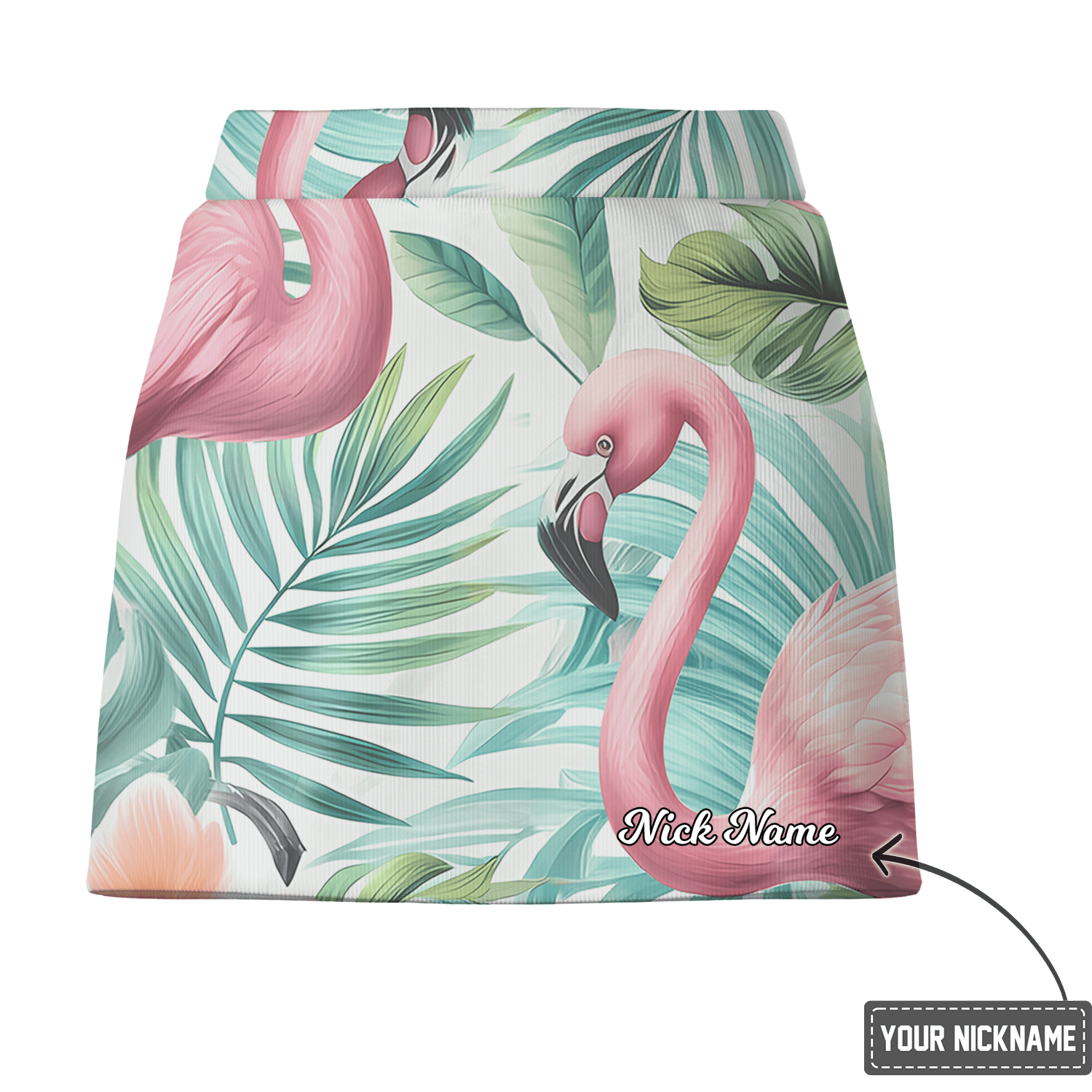 Personalized Vibrant Pink Flamingo Tropical Print Women's Golf Skort M8085 additional image 2