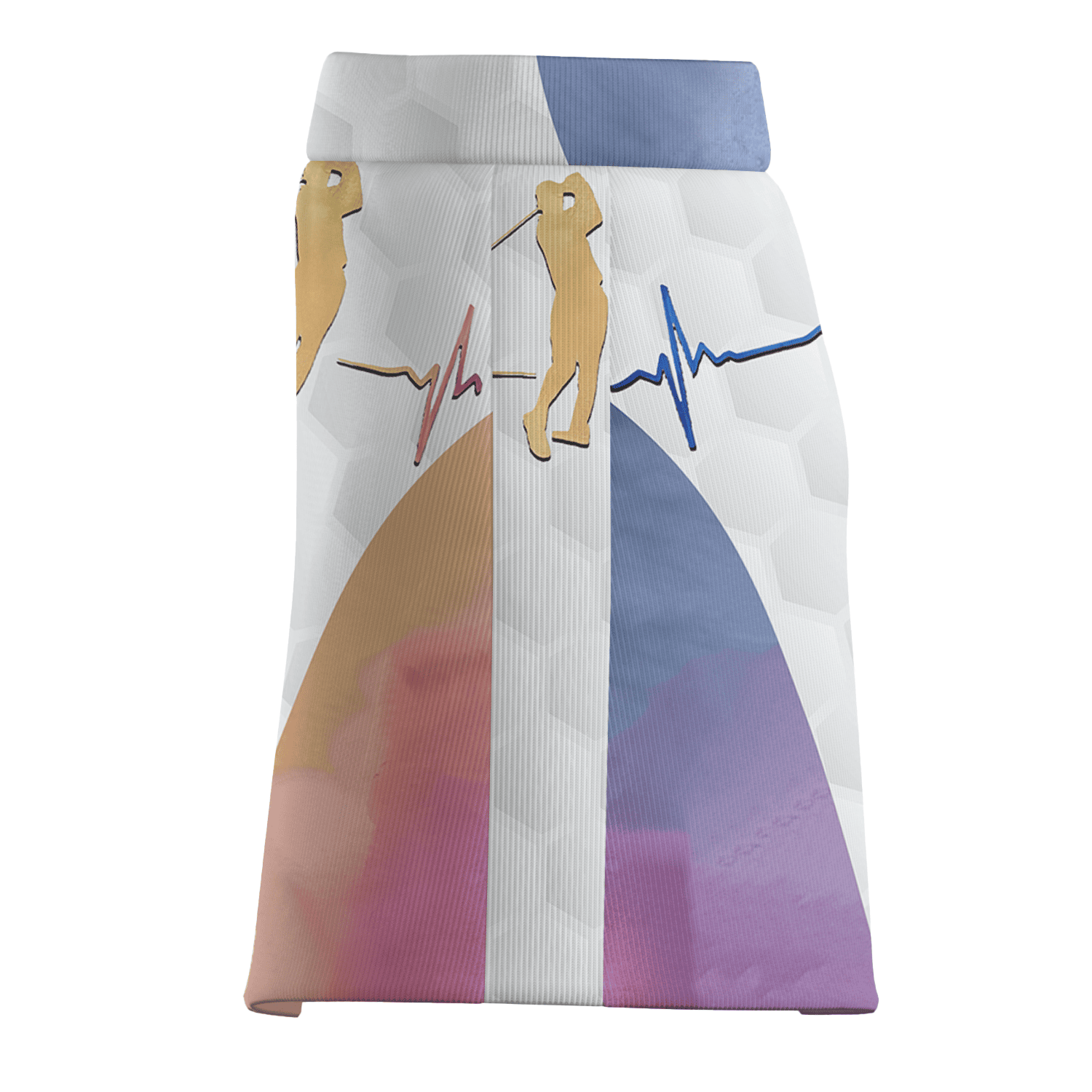 Personalized Women's White Golf Skort with Golfer Heartbeat EKG Print & Pastel Ombre Sides U2117 additional image 3