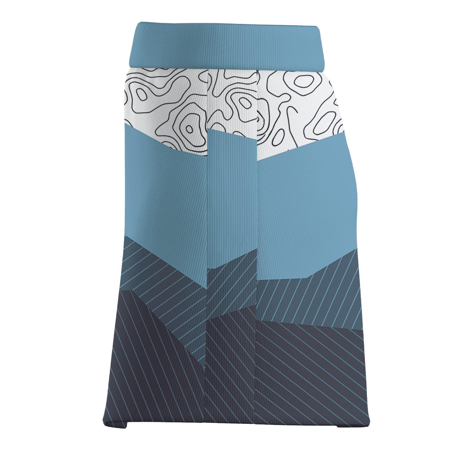 Personalized Blue & White Mountain Topographic Golf Skort for Women H1249 additional image 3