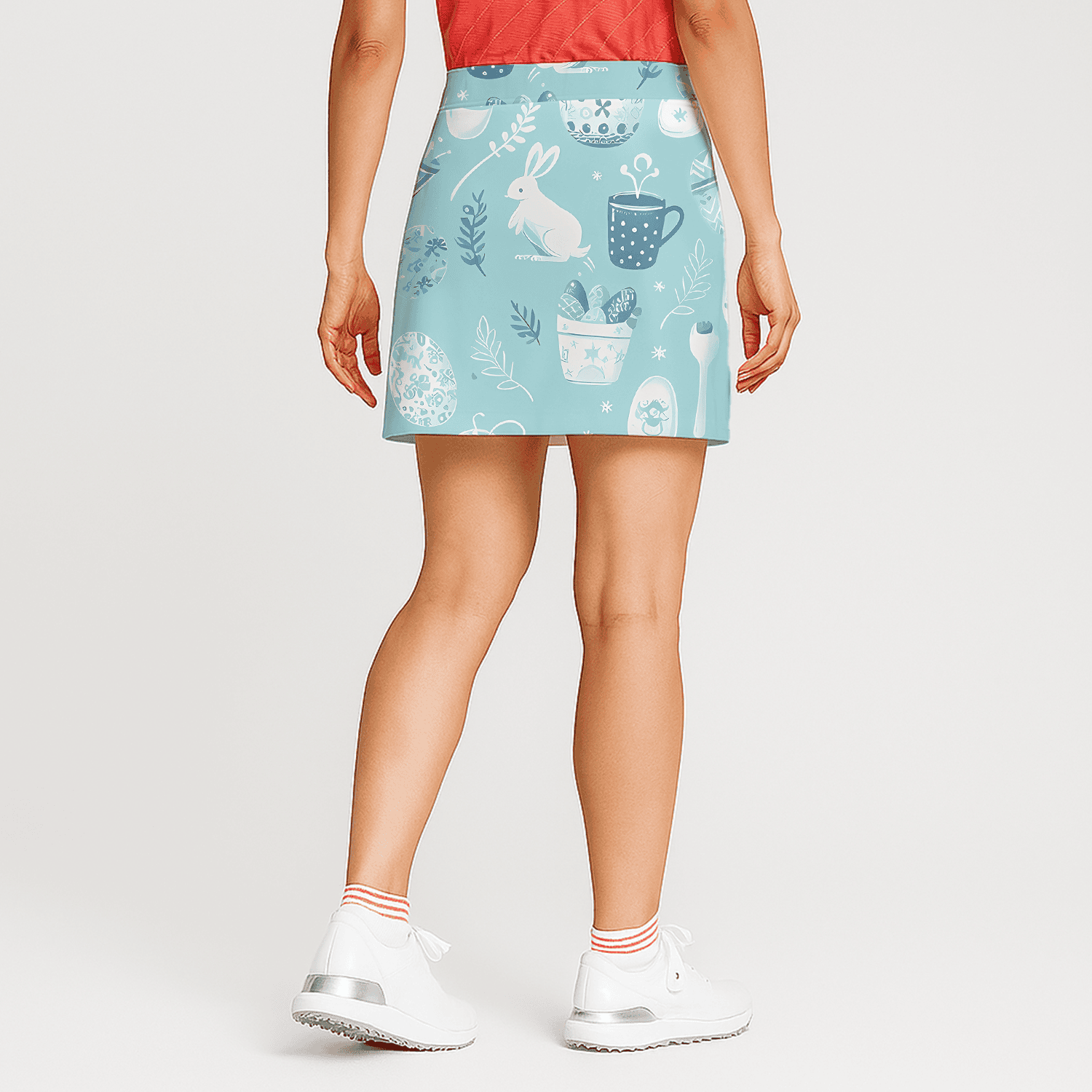 Personalized Women's Pastel Blue Easter Bunny Golf Skort D1731 additional image 1