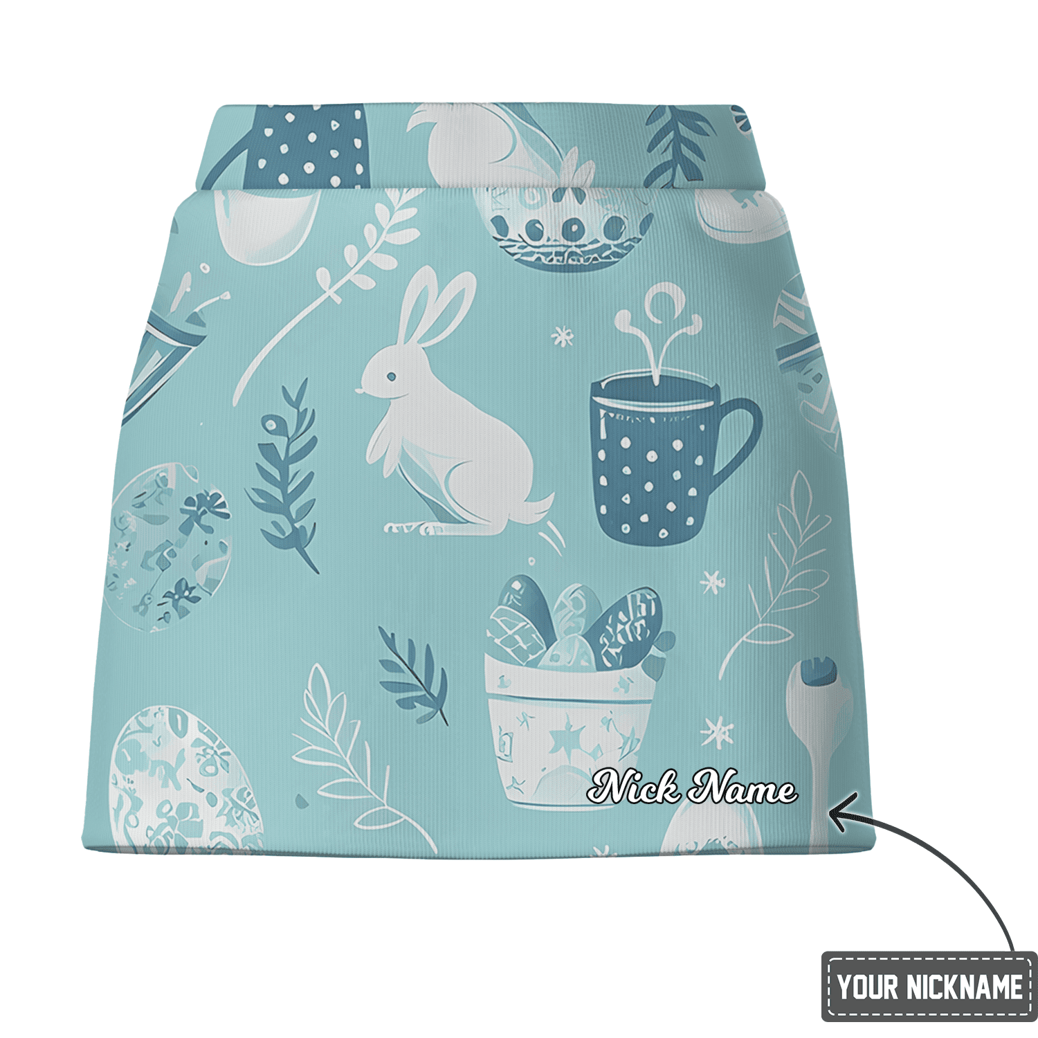 Personalized Women's Pastel Blue Easter Bunny Golf Skort D1731 additional image 2