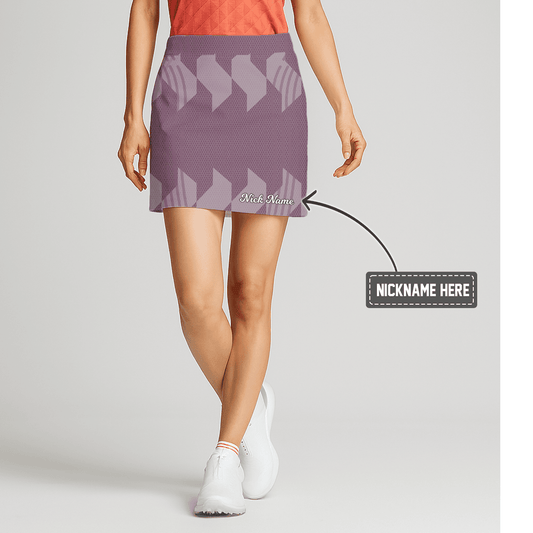 Personalized Women's Dusty Purple Diamond Print Athletic Golf Skort Y2844 main image - S