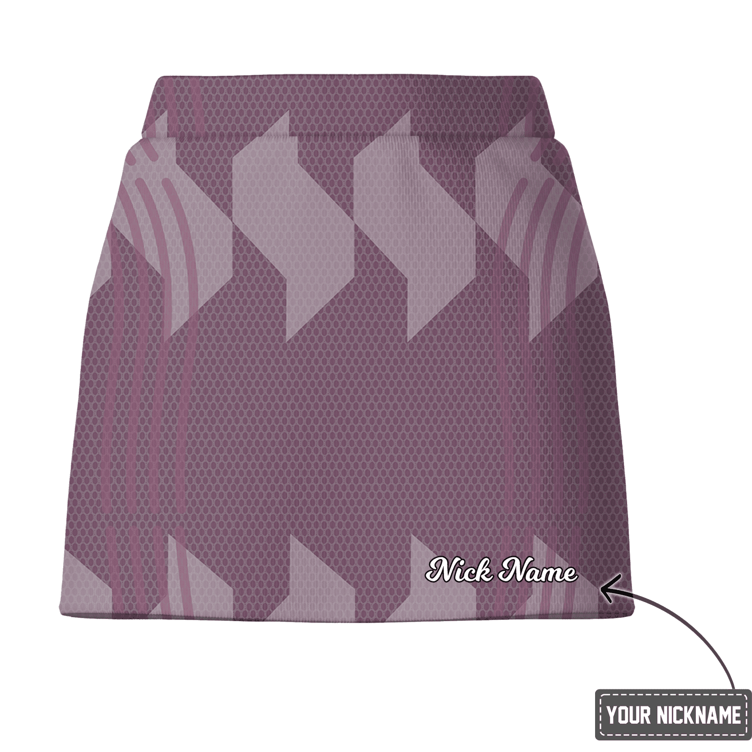 Personalized Women's Dusty Purple Diamond Print Athletic Golf Skort Y2844 additional image 2