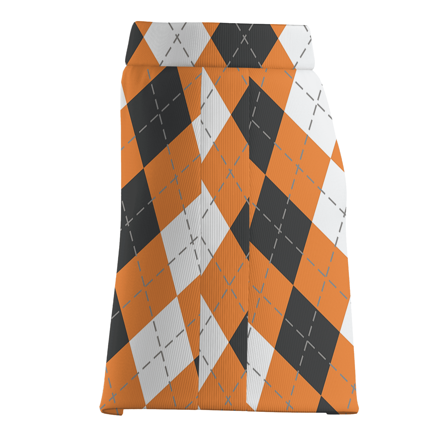 Personalized Orange & Gray Argyle Women's Golf Skort I3816 additional image 3