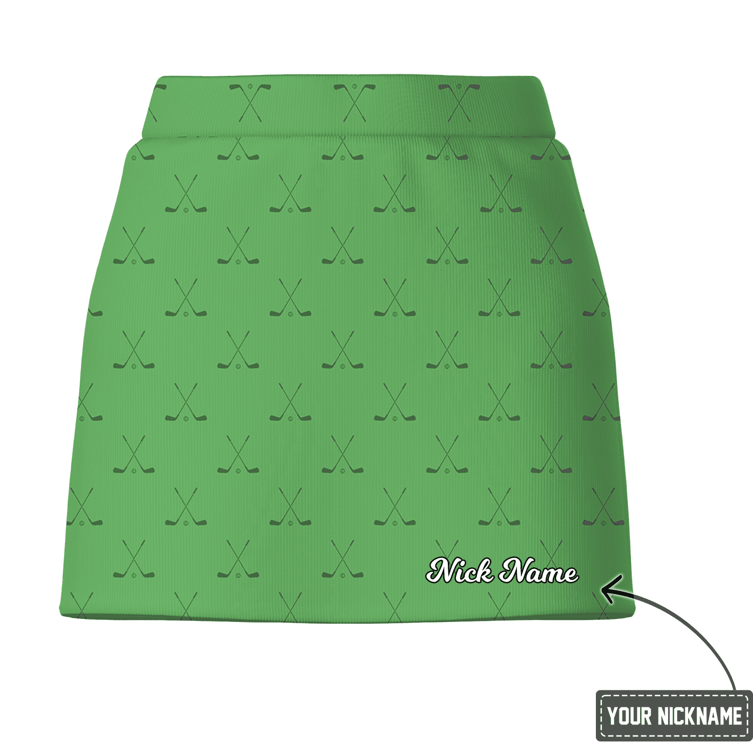 Personalized Women's Lime Green Golf Clubs Pattern Athletic Golf Skort C4092 additional image 2