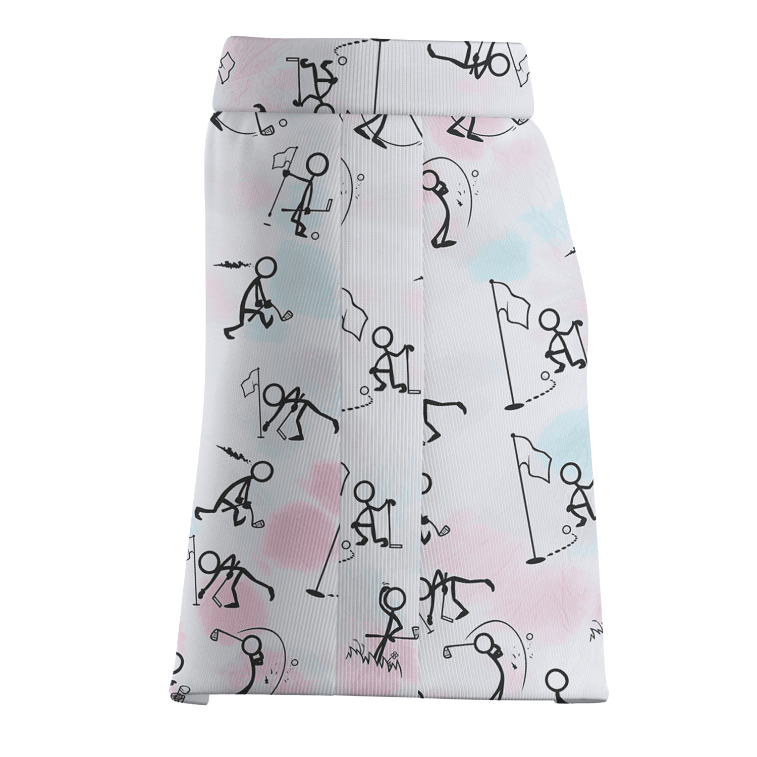 Personalized Women's White Pastel Watercolor Golf Stick Figure Print Golf Skort M7828 additional image 3