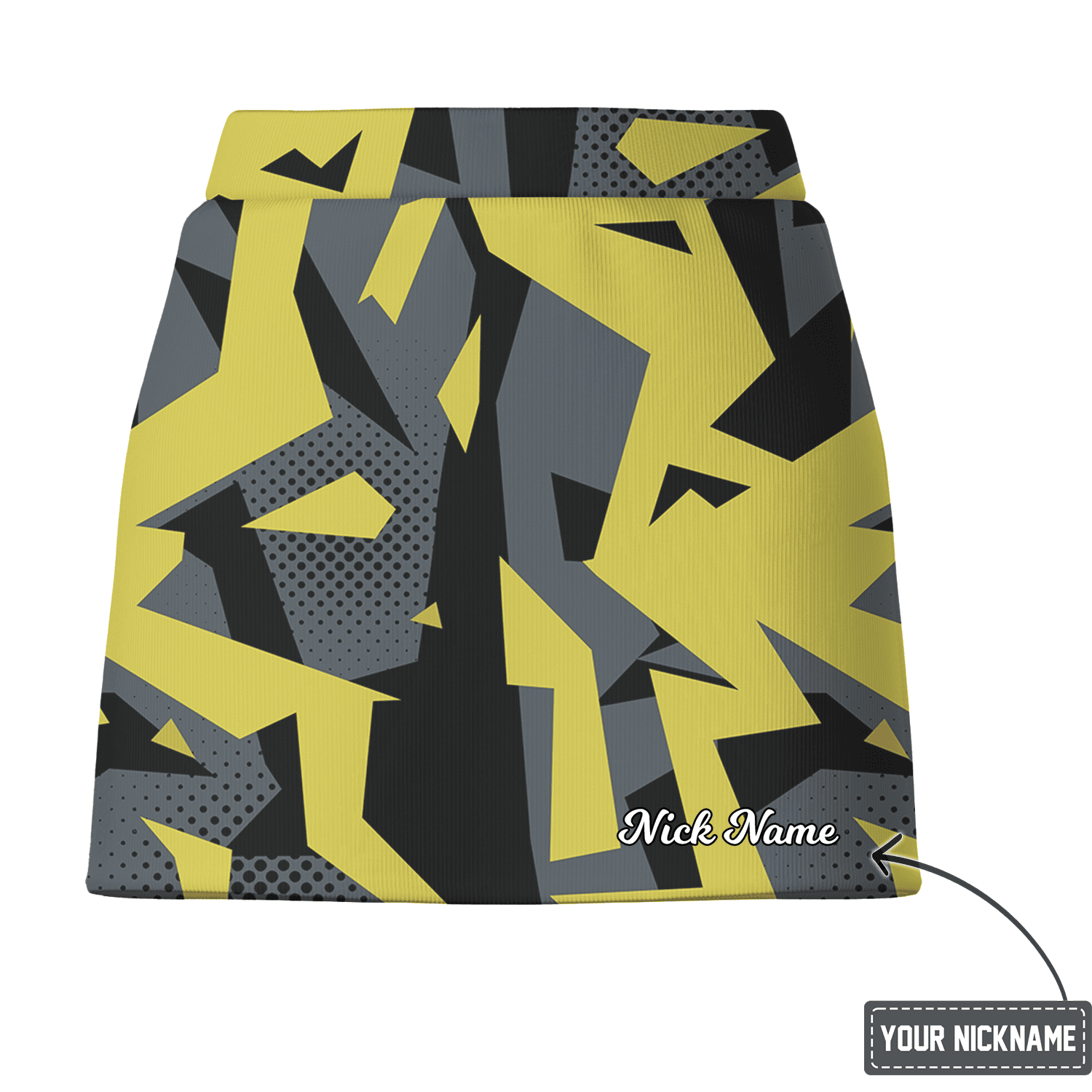 Personalized Women's Vibrant Yellow & Charcoal Geometric Print Golf Skort Z7488 additional image 2