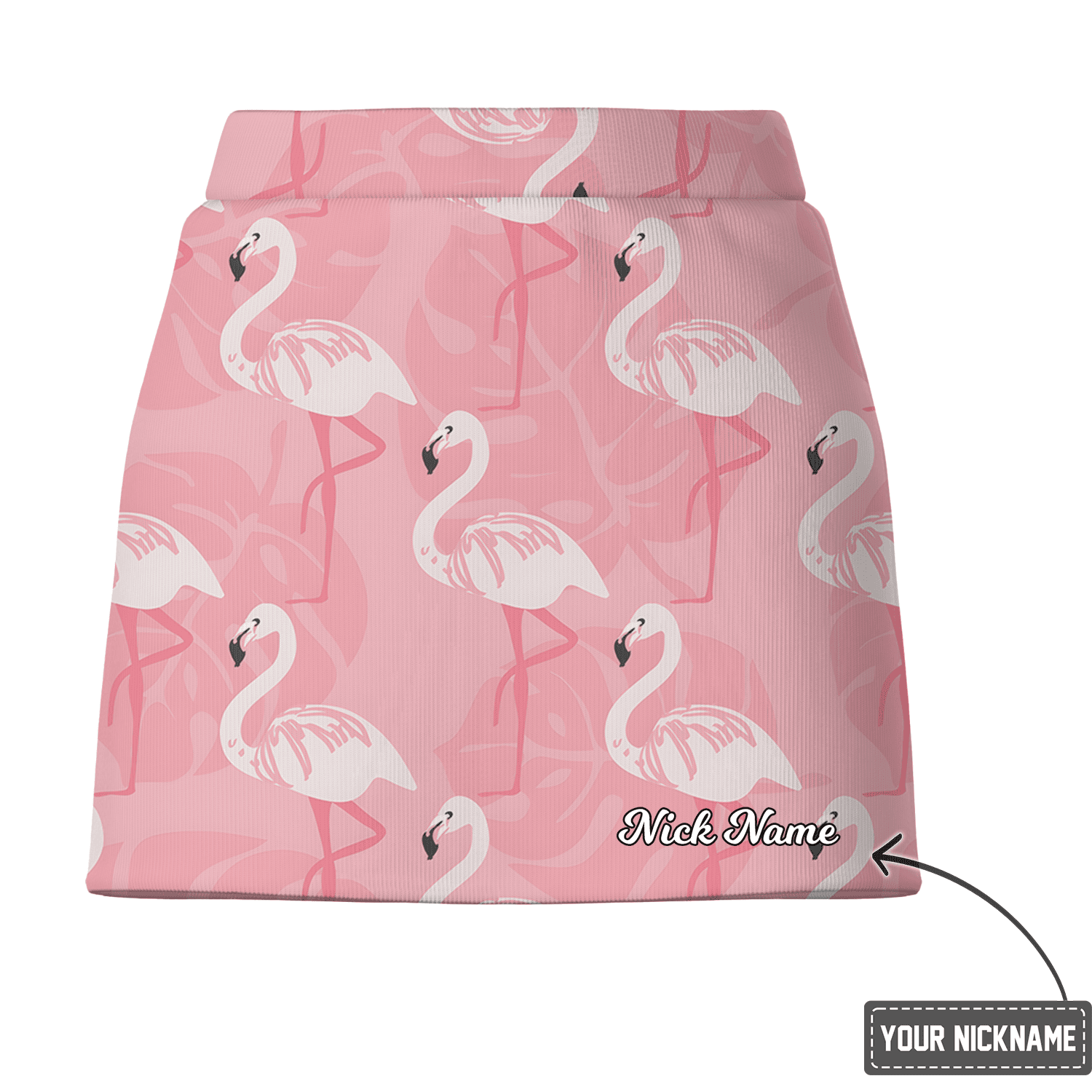 Personalized Pink Tropical Flamingo Print Women's Golf Skort X1807 additional image 2