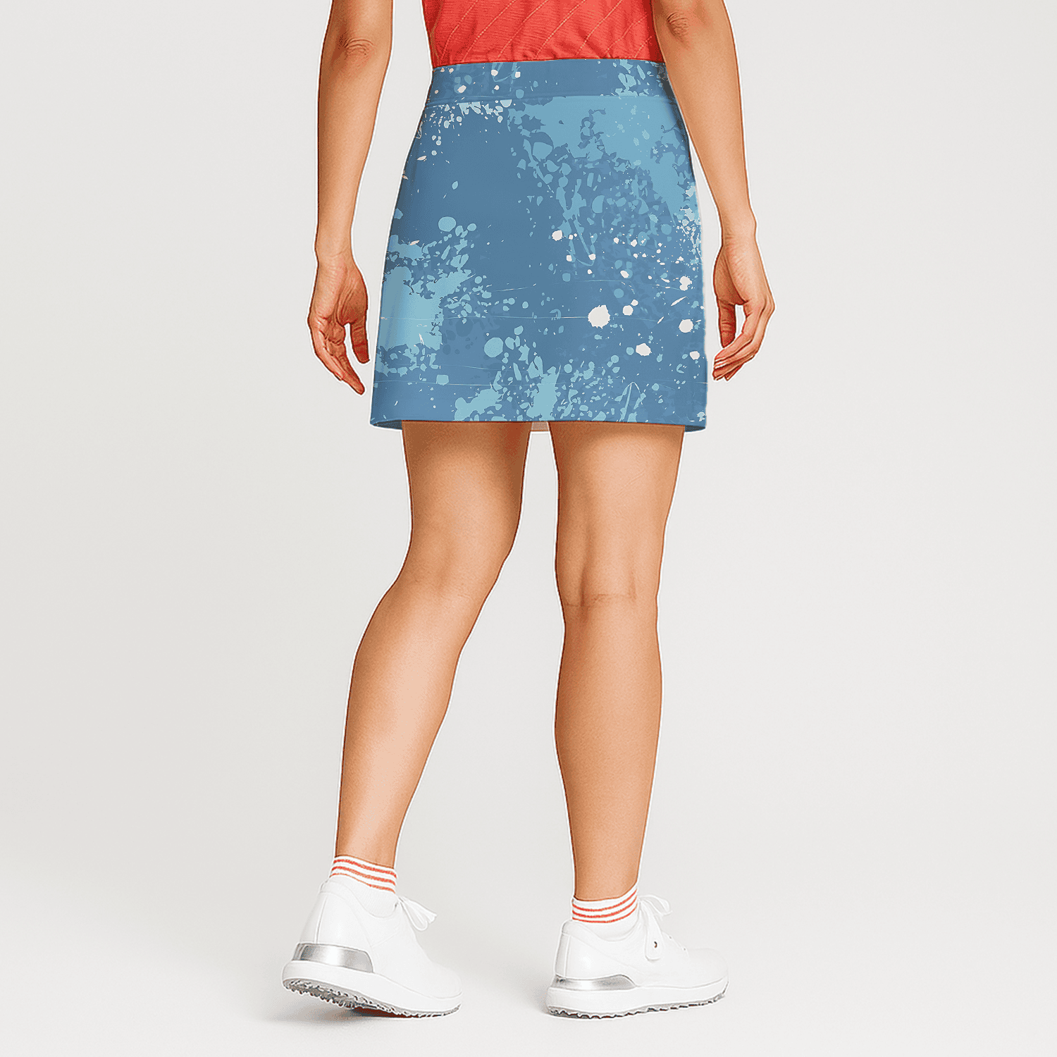 Personalized Blue Abstract Splatter Women's Golf Skort D8723 additional image 1