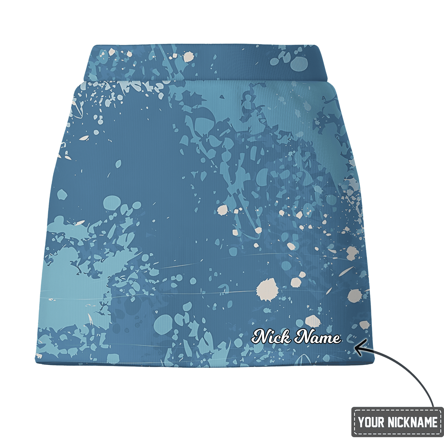 Personalized Blue Abstract Splatter Women's Golf Skort D8723 additional image 2