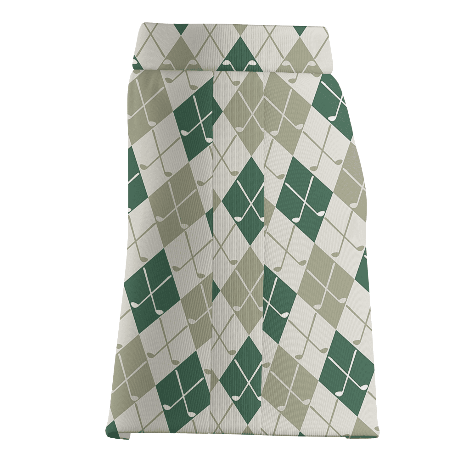 Personalized Women's Green & Cream Argyle Golf Skort, Golf Clubs Pattern J2074 additional image 3