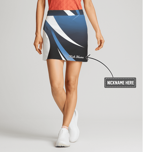 Personalized Women's Blue White Black Abstract Golf Skort U2554 main image - S