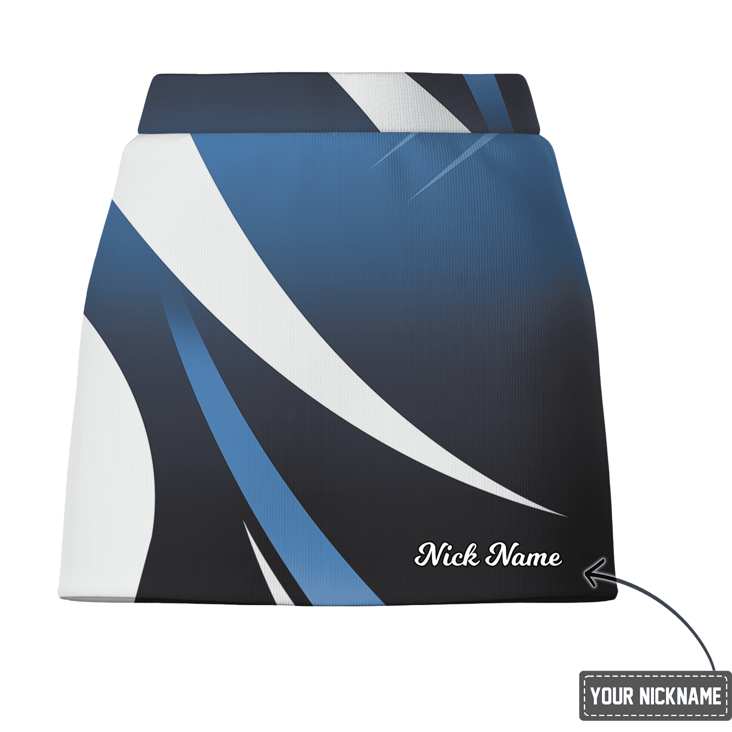Personalized Women's Blue White Black Abstract Golf Skort U2554 additional image 2