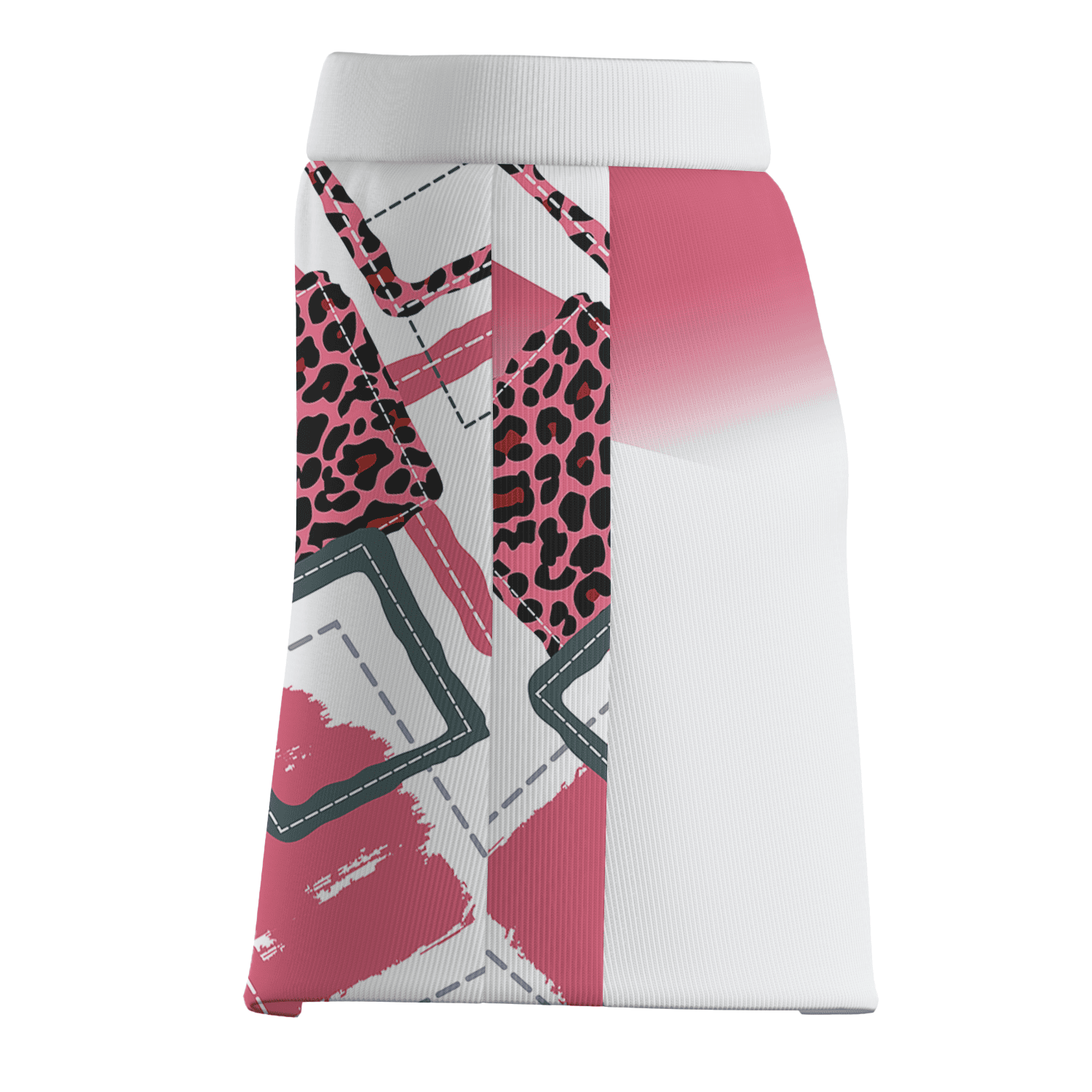 Personalized White & Pink Abstract Geometric Leopard Print Women's Golf Skort N3030 additional image 3