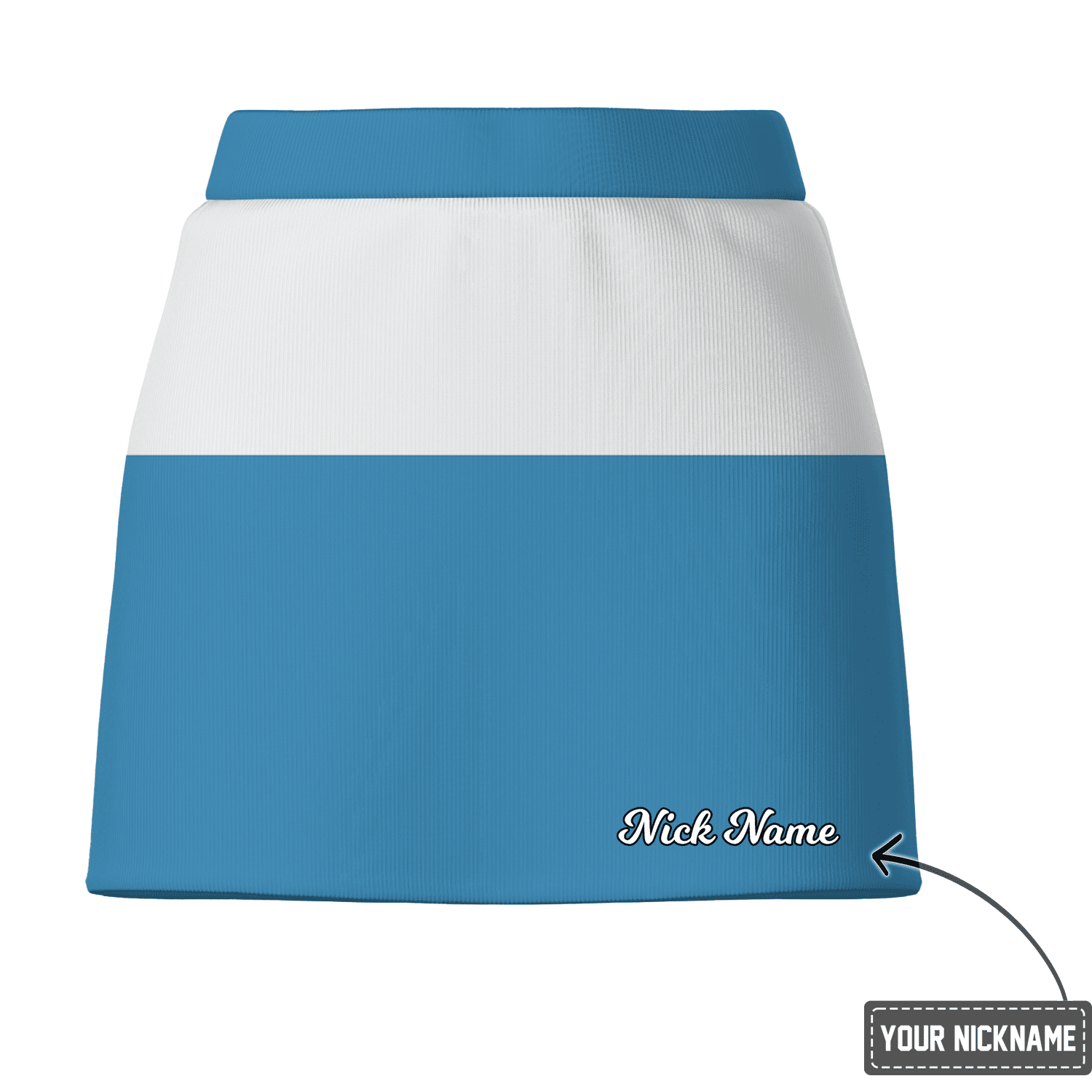 Personalized Women's Athletic Sky Blue & White Color Block Golf Skort E0018 additional image 2