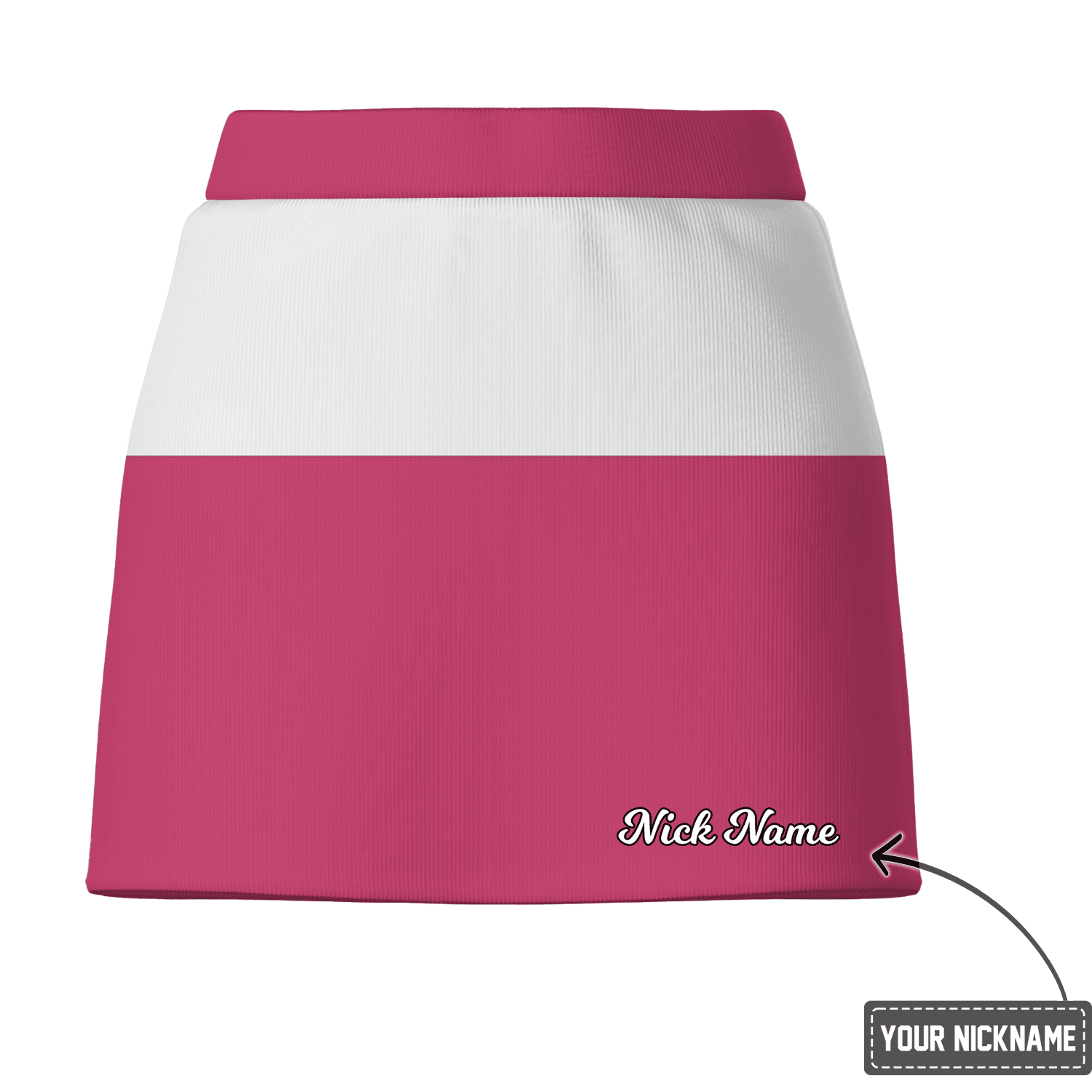 Personalized Fuchsia & White Color Block Women's Athletic Golf Skort U9894 additional image 2