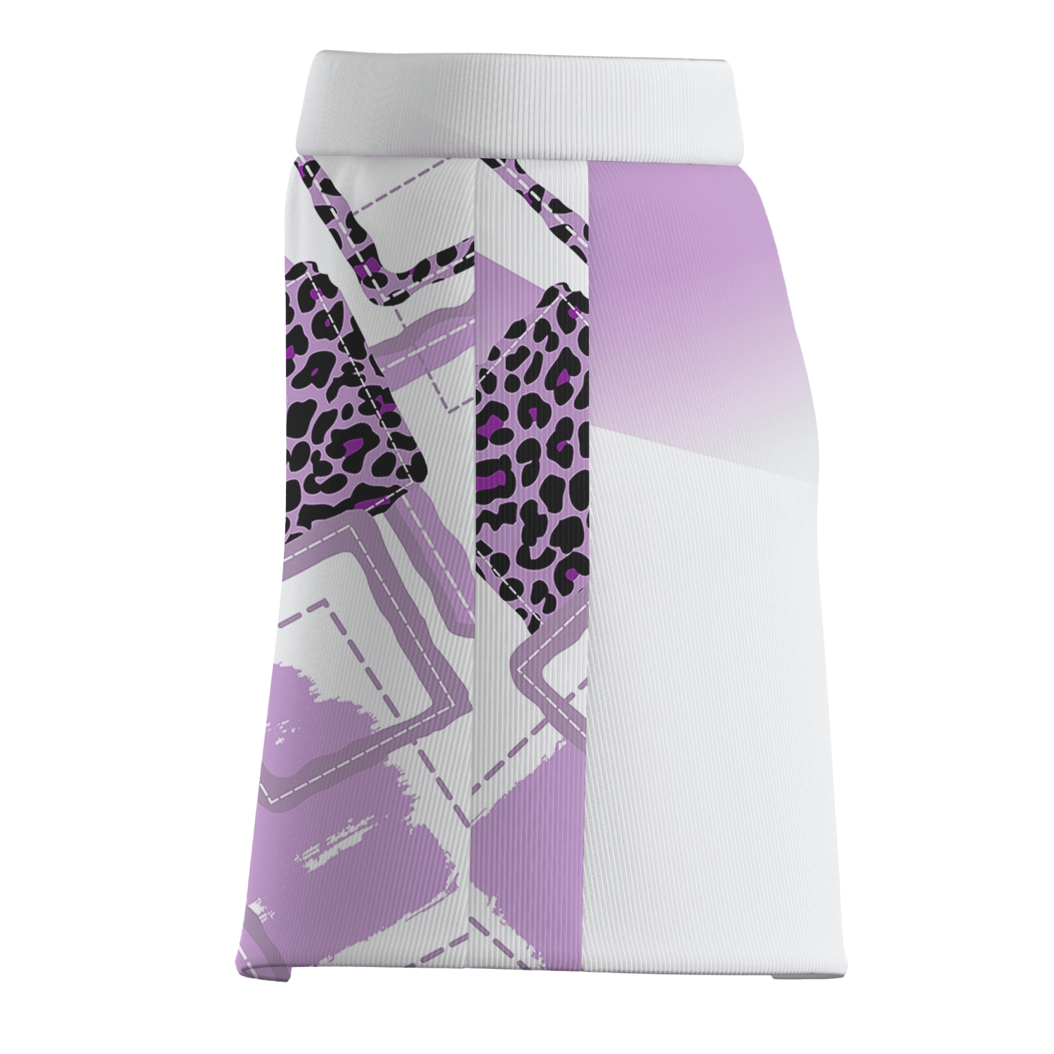 Personalized Women's White Lavender Leopard Print & Abstract Diamond Golf Skort Q7960 additional image 3