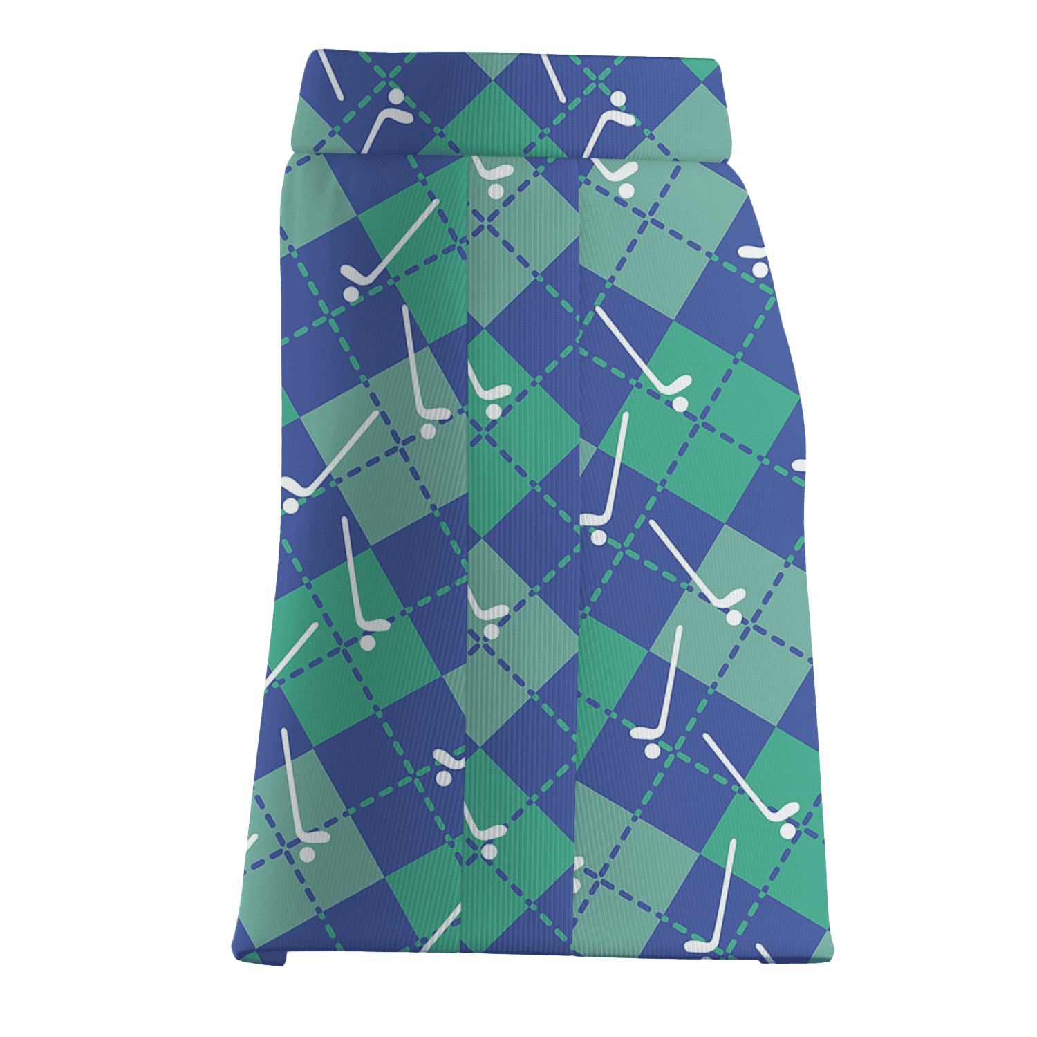 Personalized Women's Blue Green Argyle Golf Club Print Athletic Golf Skort G7584 additional image 3