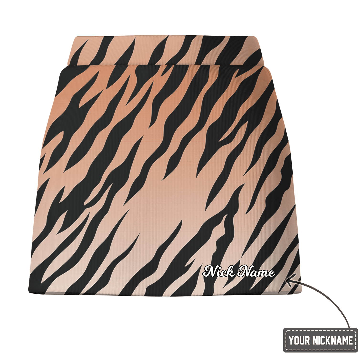 Personalized Women's Beige Black Tiger Print Golf Skort B1453 additional image 2