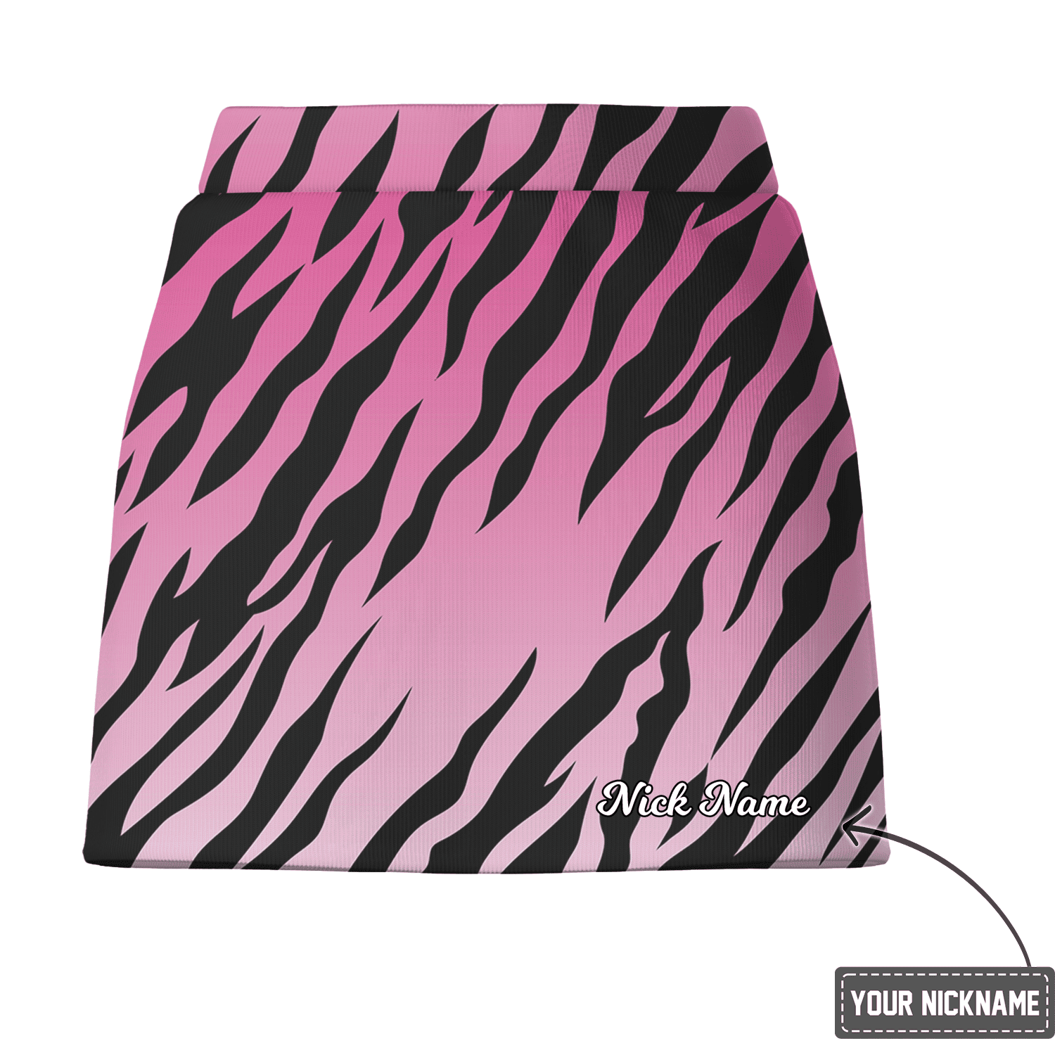 Personalized Pink Ombre Tiger Stripe Women's Golf Skort D9720 additional image 2