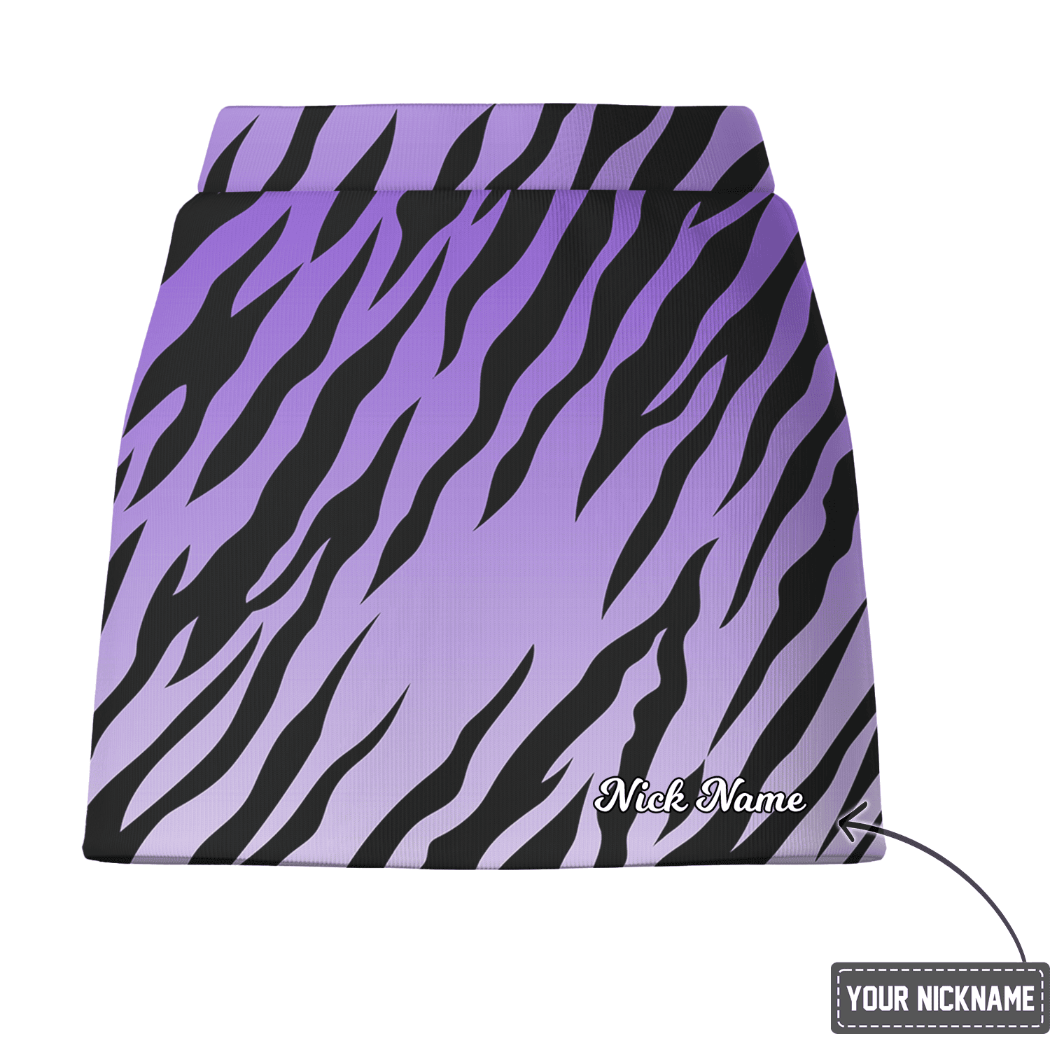 Personalized Women's Purple Ombre Tiger Stripe Golf Skort F2918 additional image 2