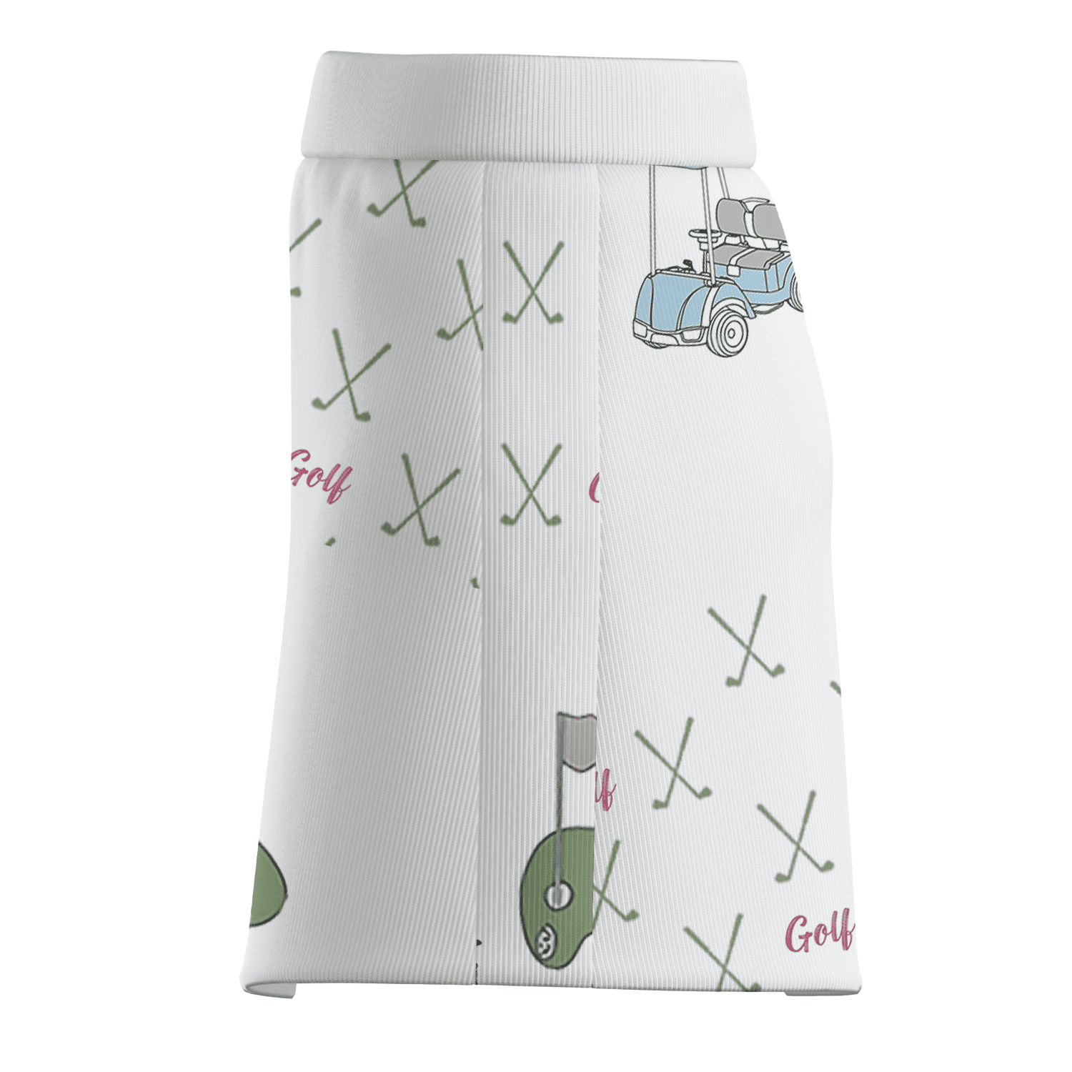 Personalized White Women's Golf Skort with Illustrated Golf Clubs & Cart Pattern F3263 additional image 3