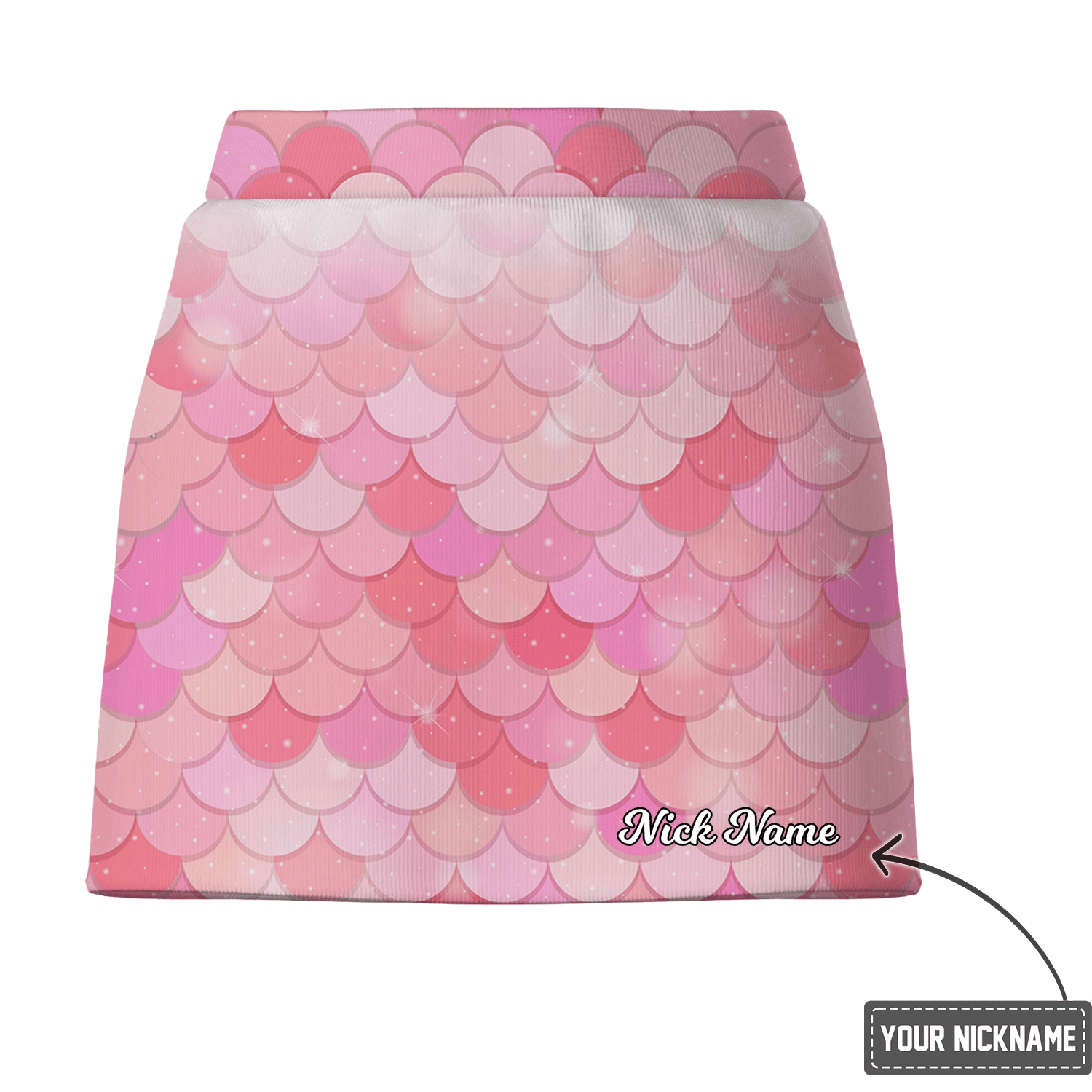 Personalized Pink Mermaid Scale Glitter Women's Golf Skort D0247 additional image 2