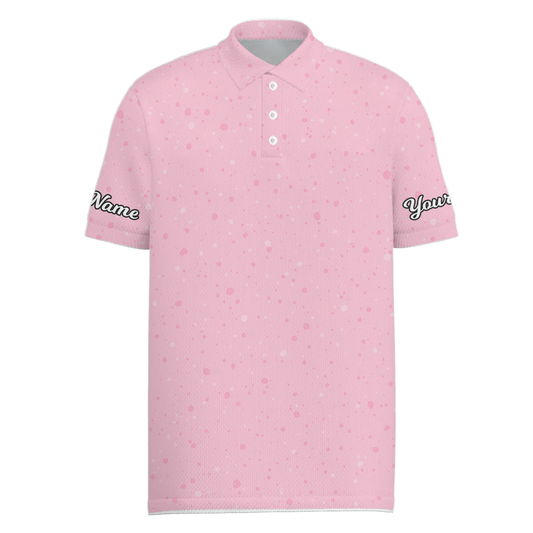 Personalized Pink Speckle Golf Polo Shirt Men J9125 main image - Men Polo S