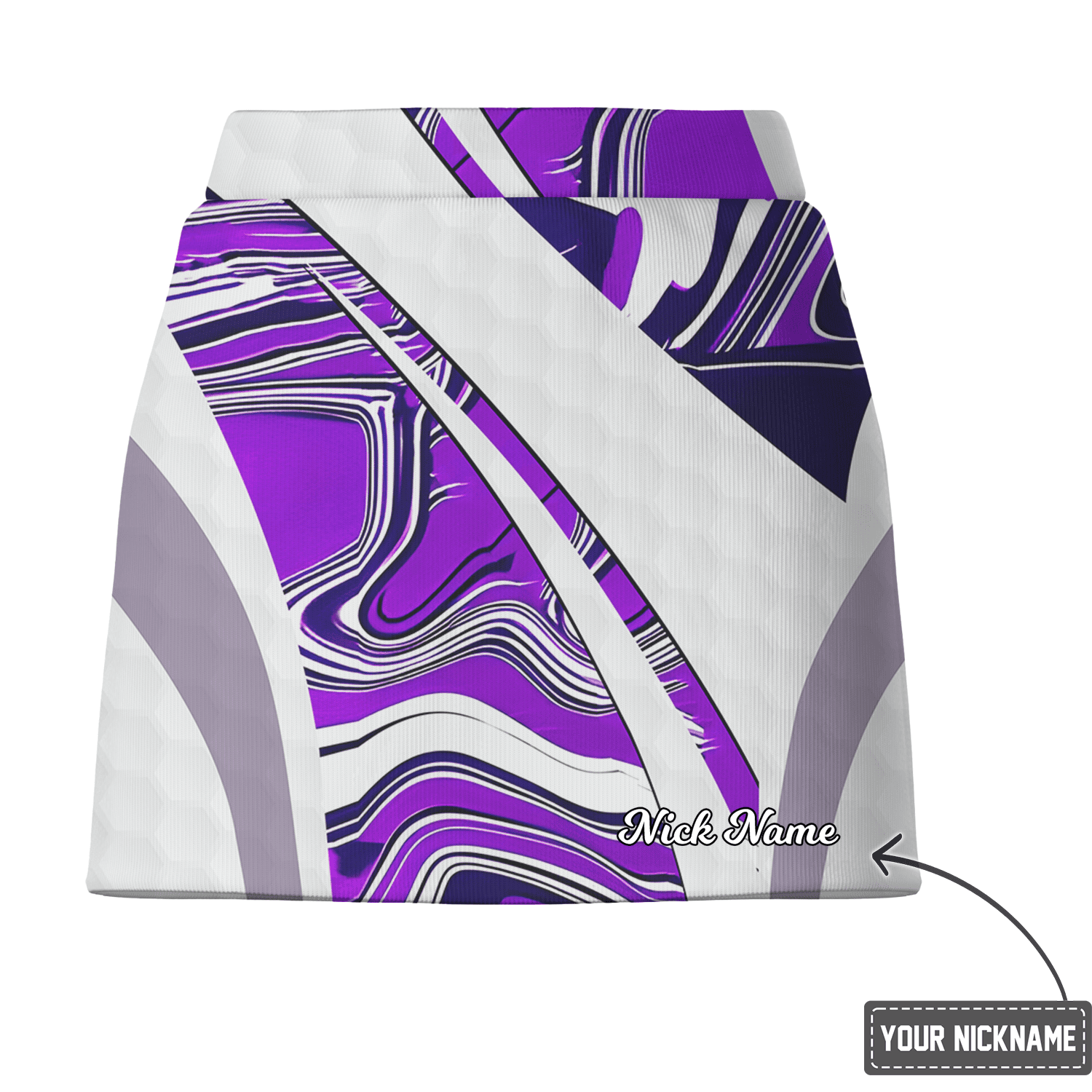 Personalized Women's Purple & White Marbled Abstract Athletic Golf Skort I8192 additional image 2