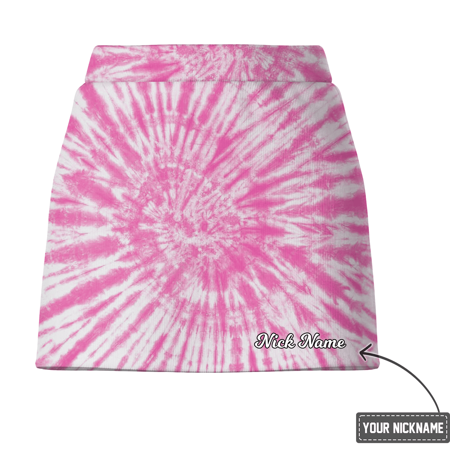 Personalized Pink & White Swirl Tie-Dye Women's Golf Skort A8759 additional image 2