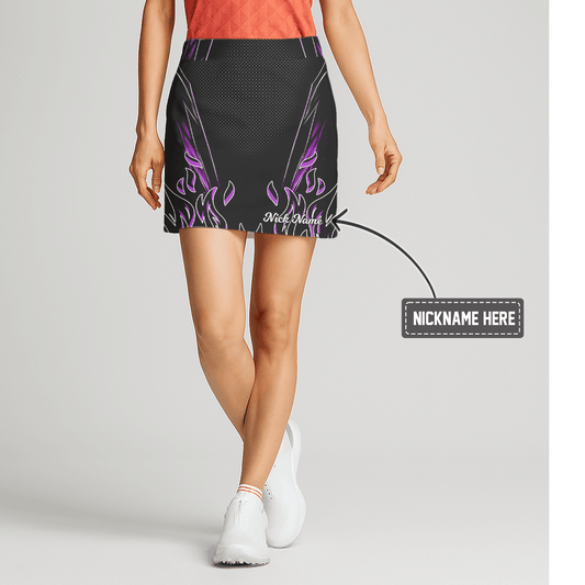 Personalized Black & Purple Electric Abstract Women's Golf Skort G7241 main image - S