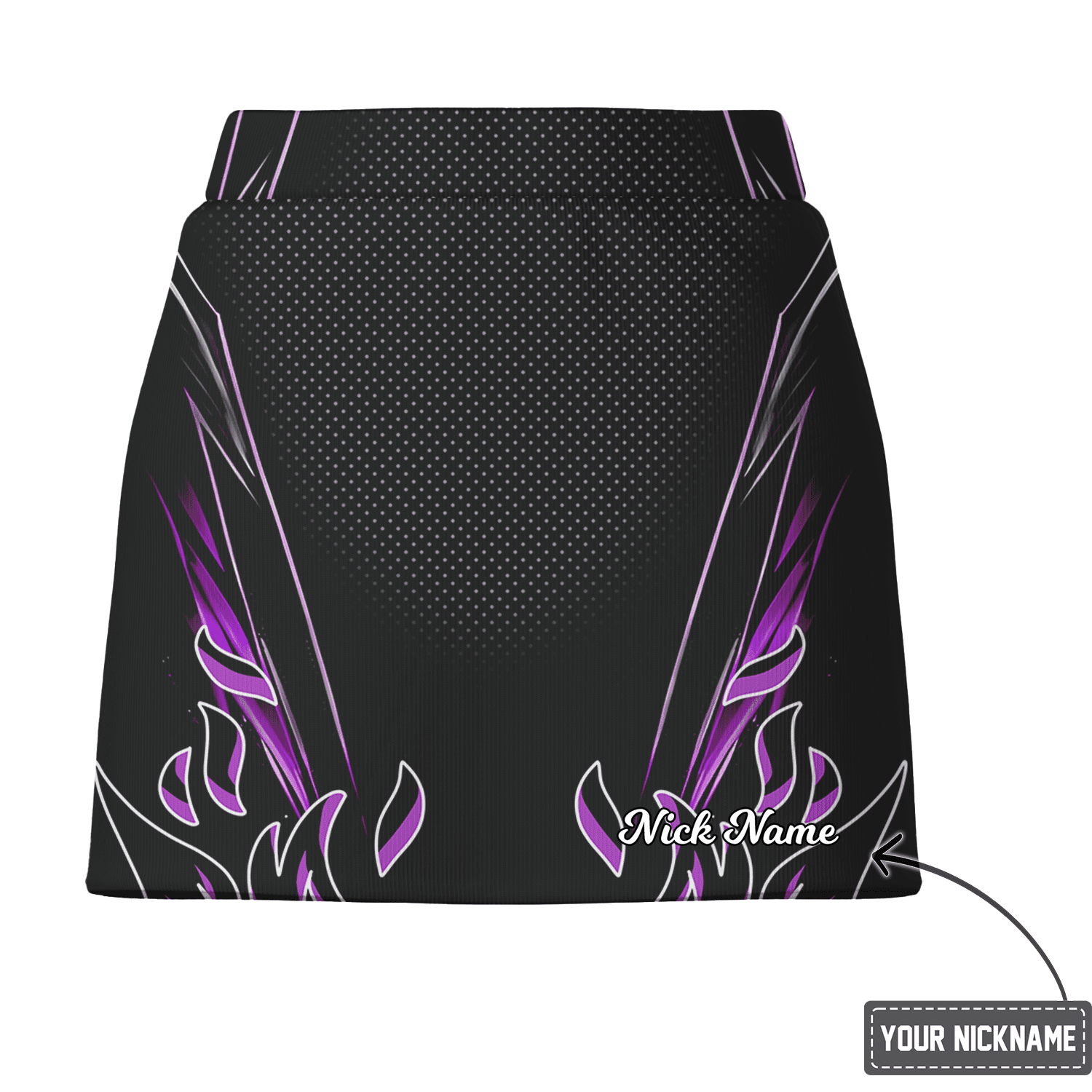 Personalized Black & Purple Electric Abstract Women's Golf Skort G7241 additional image 2